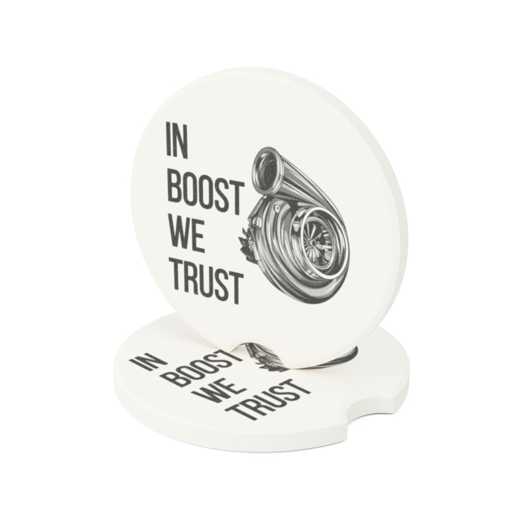 Car Coaster — "In Boost We Trust" Turbocharger Soapstone Cup Holder Insert - Revolution Society