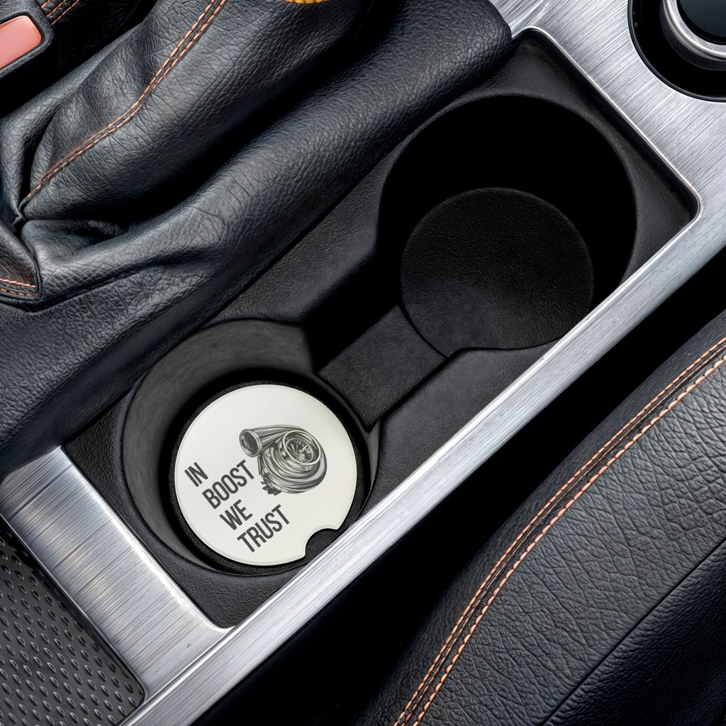 Car Coaster — "In Boost We Trust" Turbocharger Soapstone Cup Holder Insert - Revolution Society