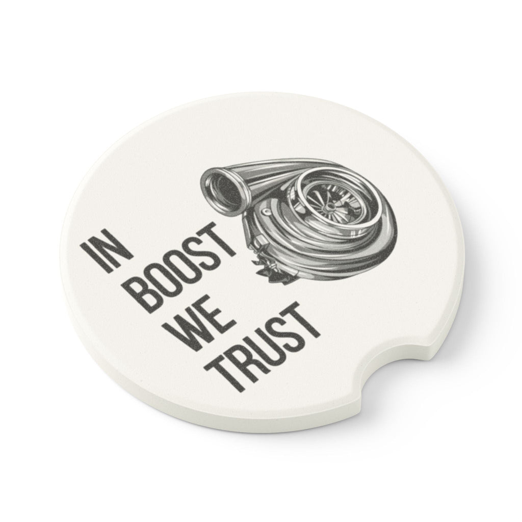 Car Coaster — "In Boost We Trust" Turbocharger Soapstone Cup Holder Insert - Revolution Society