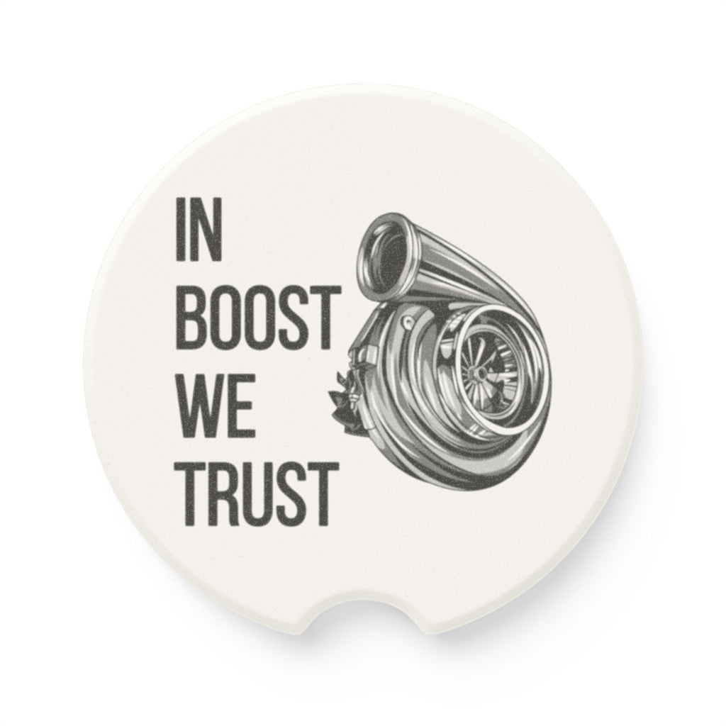 Car Coaster — "In Boost We Trust" Turbocharger Soapstone Cup Holder Insert - Revolution Society
