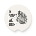 Car Coaster — "In Boost We Trust" Turbocharger Soapstone Cup Holder Insert - Revolution Society