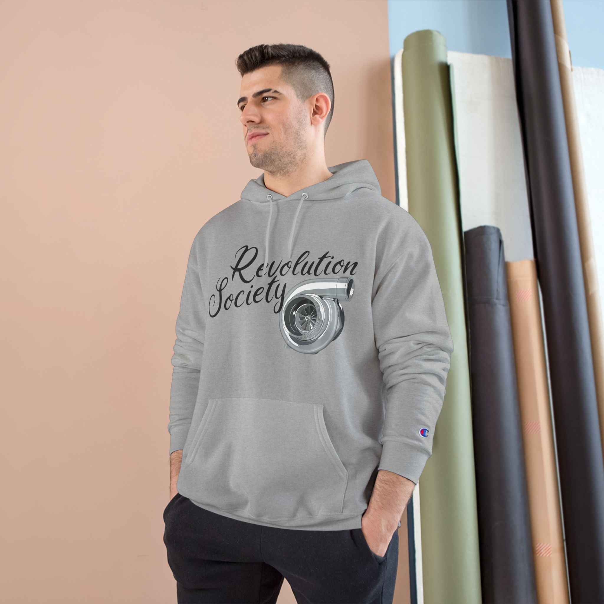 Champion Unisex Hoodie “Turbo Flight Edition” by Revolution Society