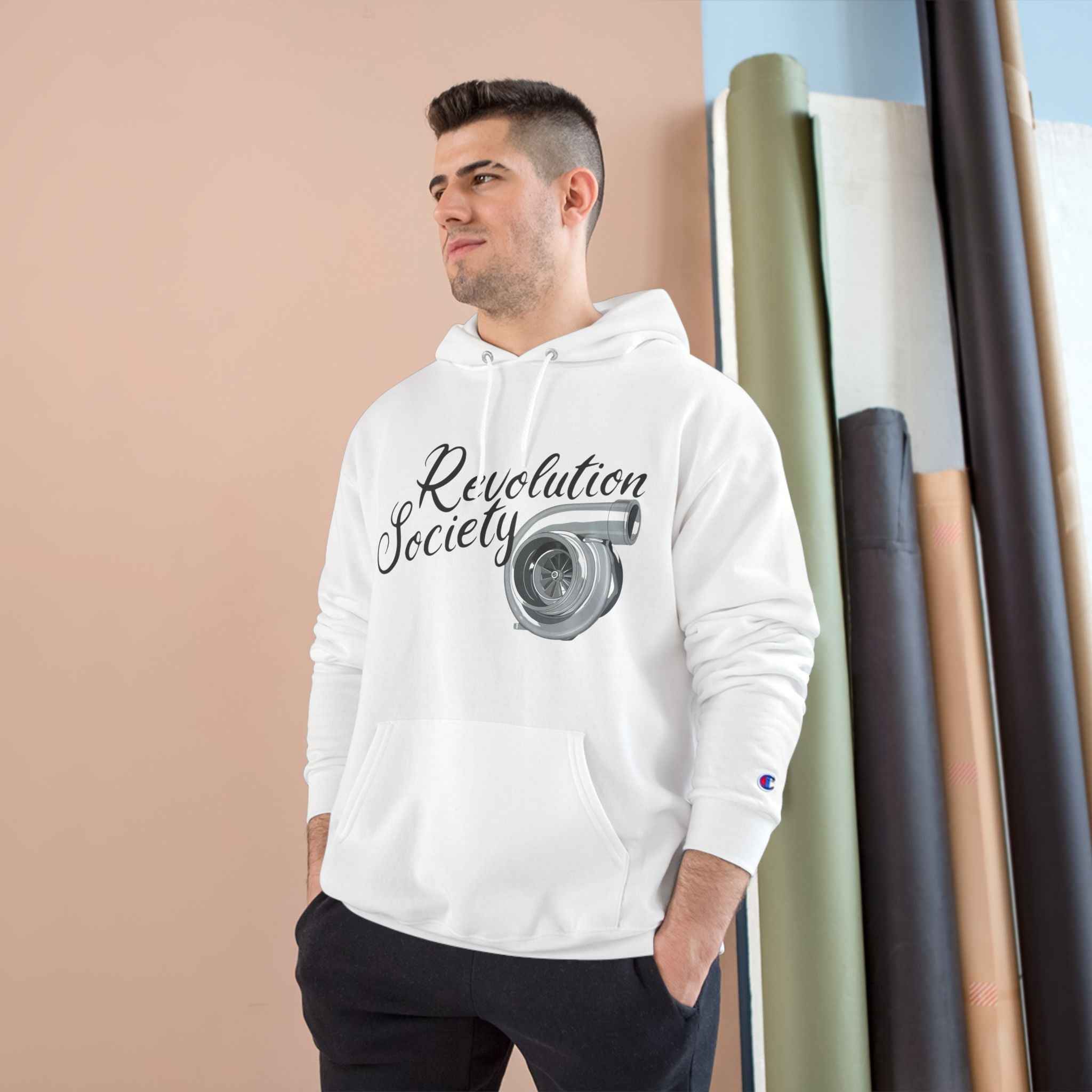 Champion Unisex Hoodie “Turbo Flight Edition” by Revolution Society
