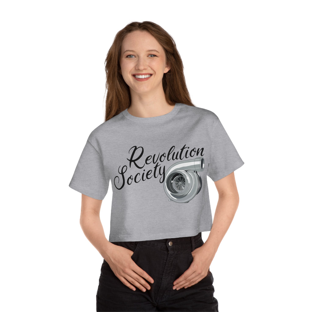 Champion Women’s Cropped T-Shirt “Speed Without Boundaries Edition” by Revolution Society - Revolution Society