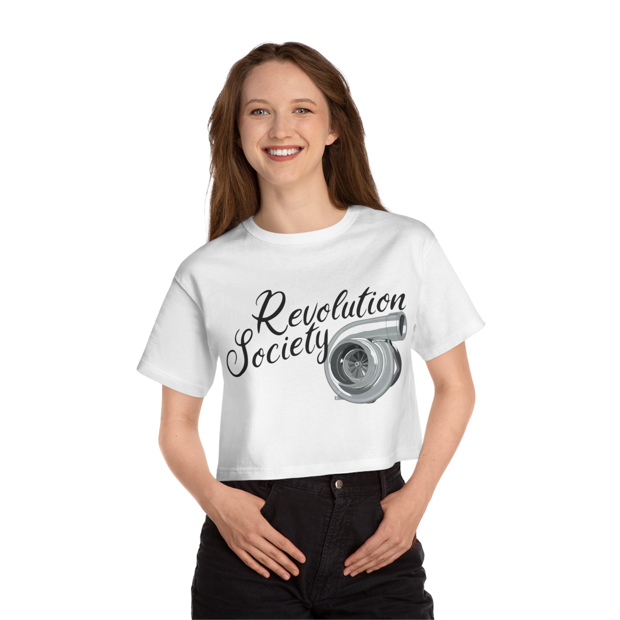 Champion Women’s Cropped T-Shirt “Speed Without Boundaries Edition” by Revolution Society - Revolution Society