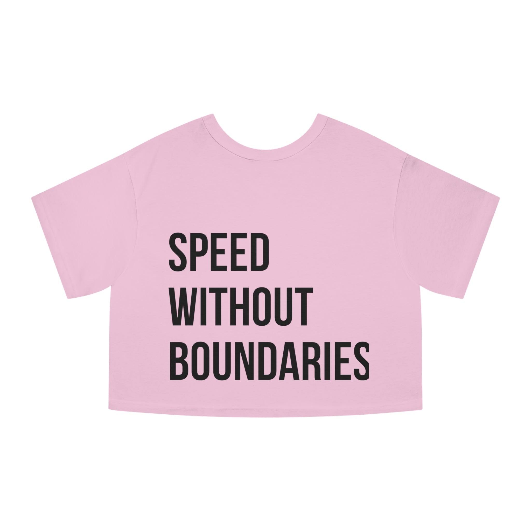 Champion Women’s Cropped T-Shirt “Speed Without Boundaries Edition” by Revolution Society - Revolution Society