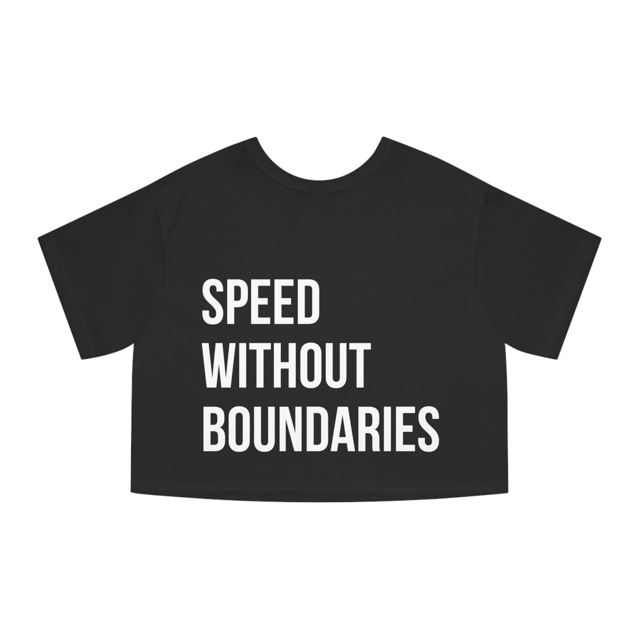 Champion Women’s Cropped T-Shirt “Speed Without Boundaries Edition” by Revolution Society - Revolution Society