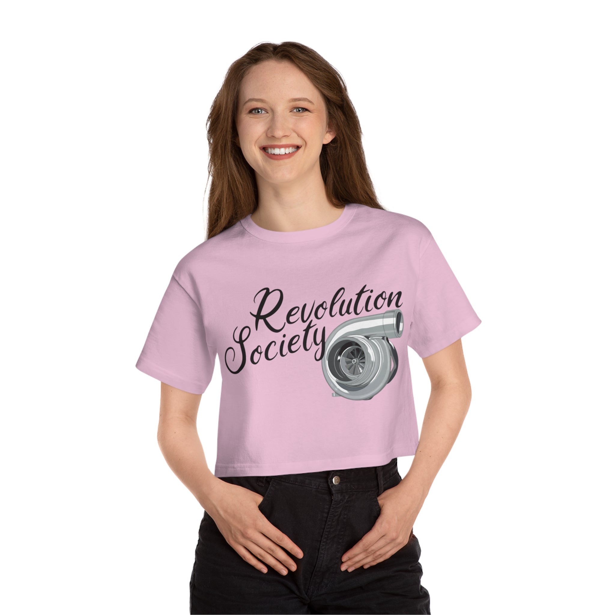 Champion Women’s Cropped T-Shirt “Speed Without Boundaries Edition” by Revolution Society - Revolution Society