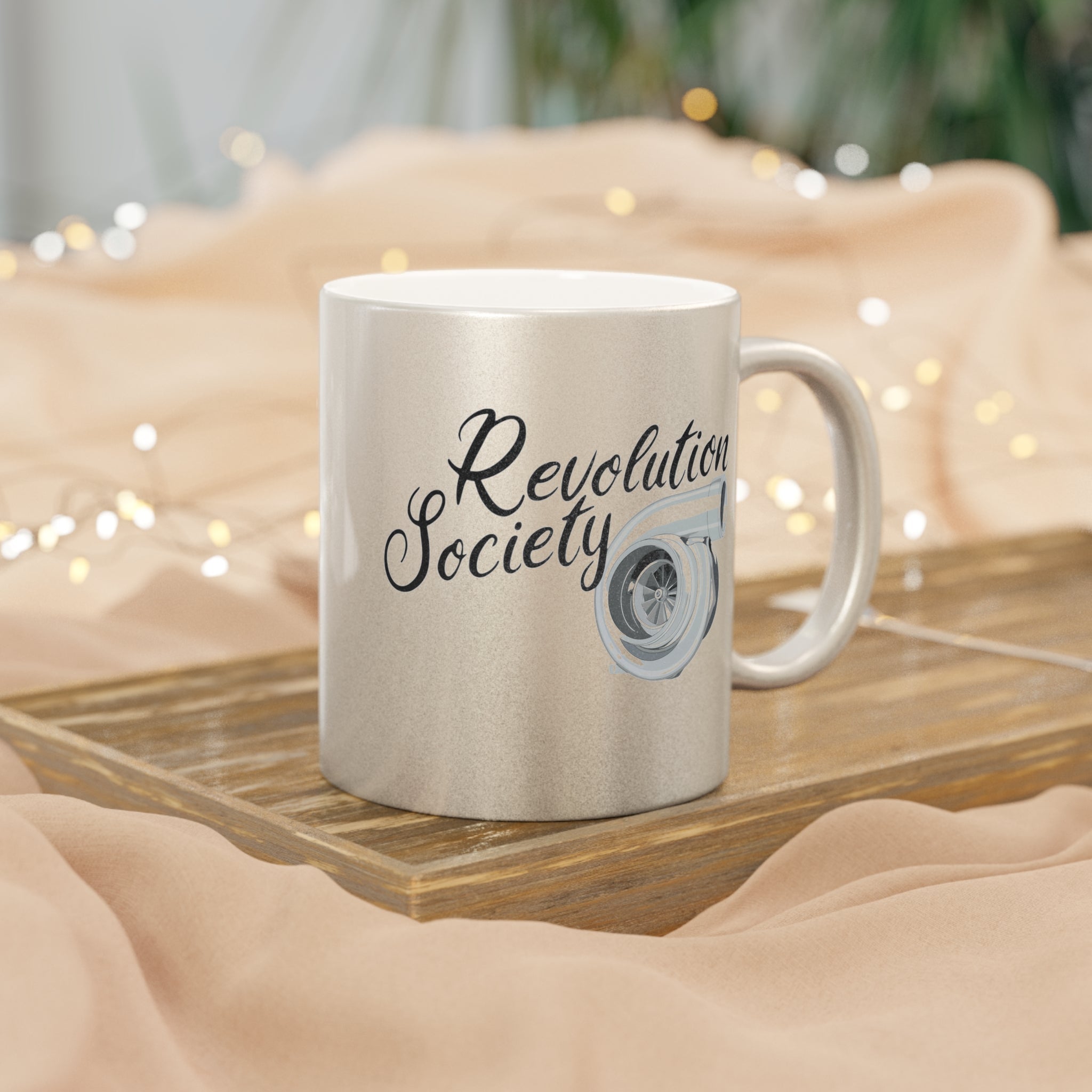 Coffee Cop 11oz Metallic Platinum or Gold “Speed Without Boundaries Edition” by Revolution Society - Revolution Society