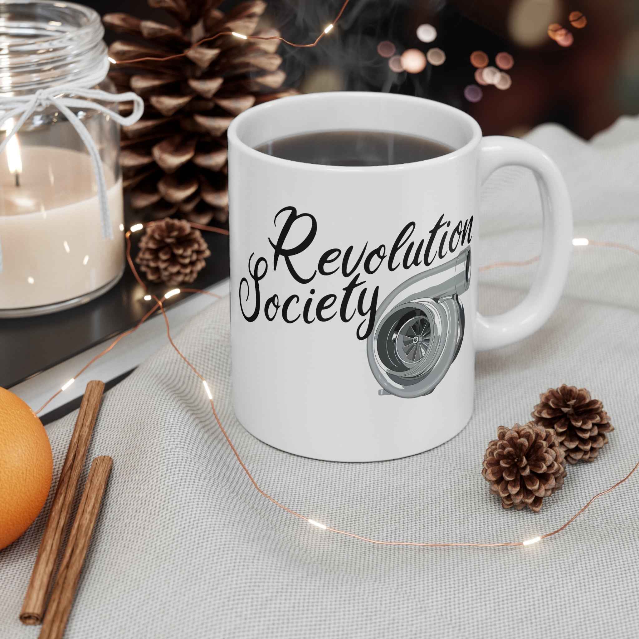 Coffee Cup 11oz “In Boost We Trust Edition” by Revolution Society - Revolution Society