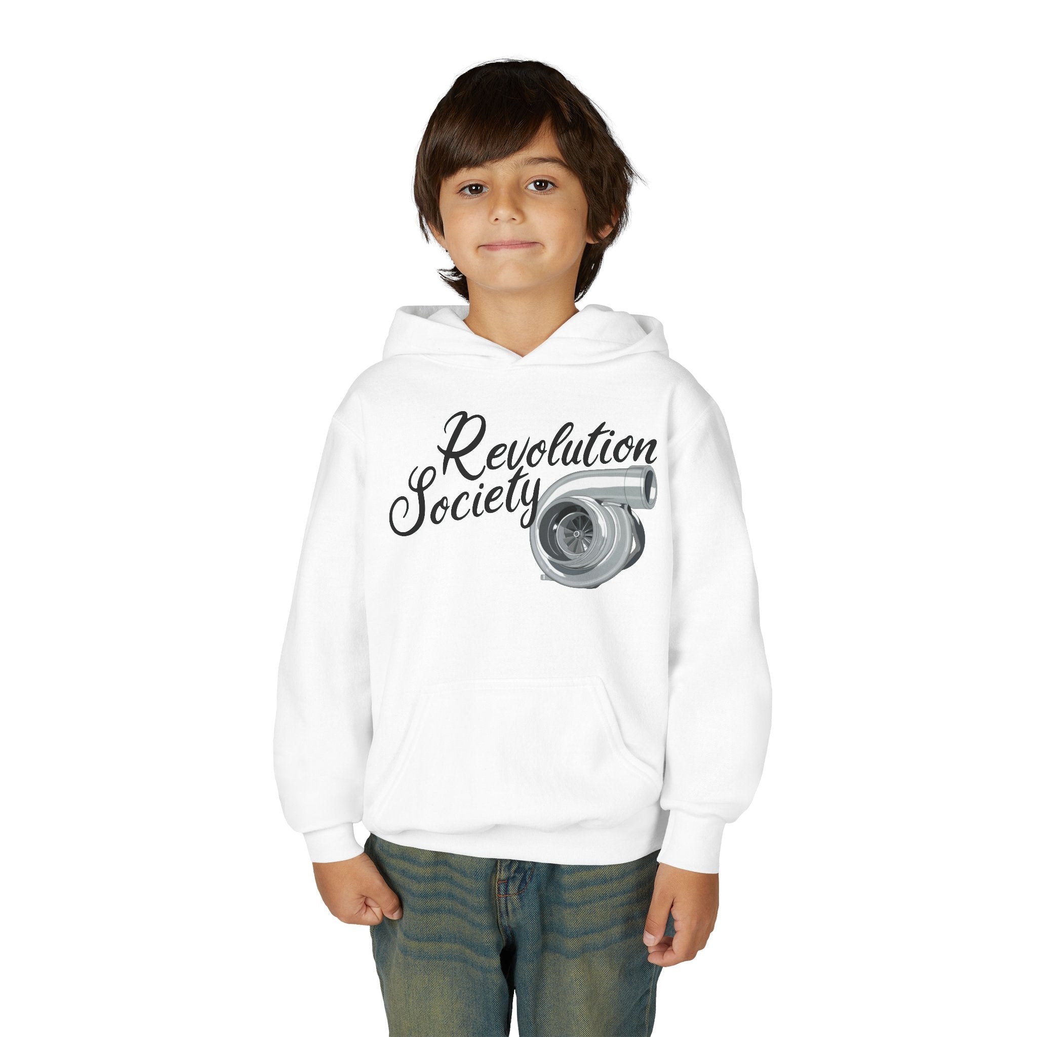 Pro Comfort Unisex Youth Hoodie “Speed Without Boundaries Edition” by Revolution Society - Revolution Society