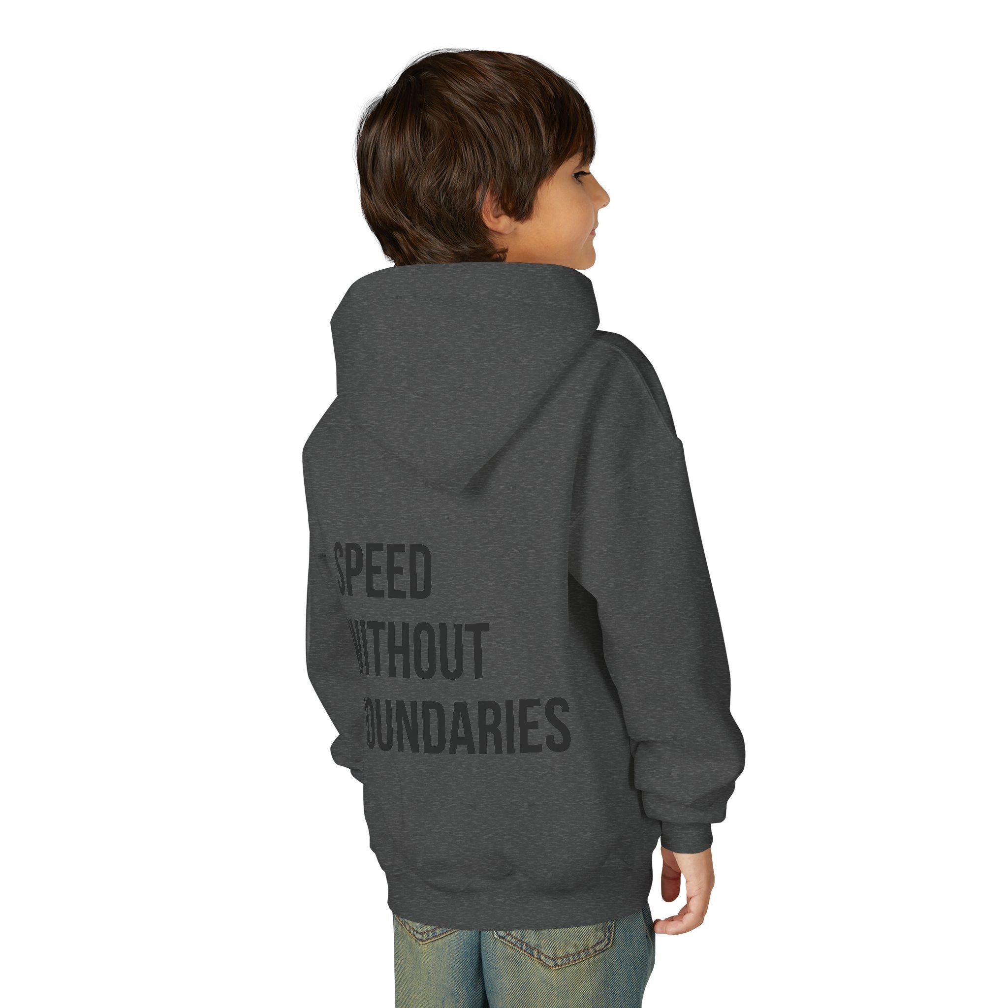 Pro Comfort Unisex Youth Hoodie “Speed Without Boundaries Edition” by Revolution Society - Revolution Society