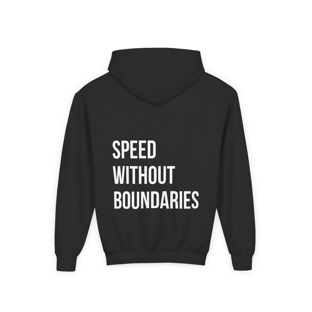 Pro Comfort Unisex Youth Hoodie “Speed Without Boundaries Edition” by Revolution Society - Revolution Society