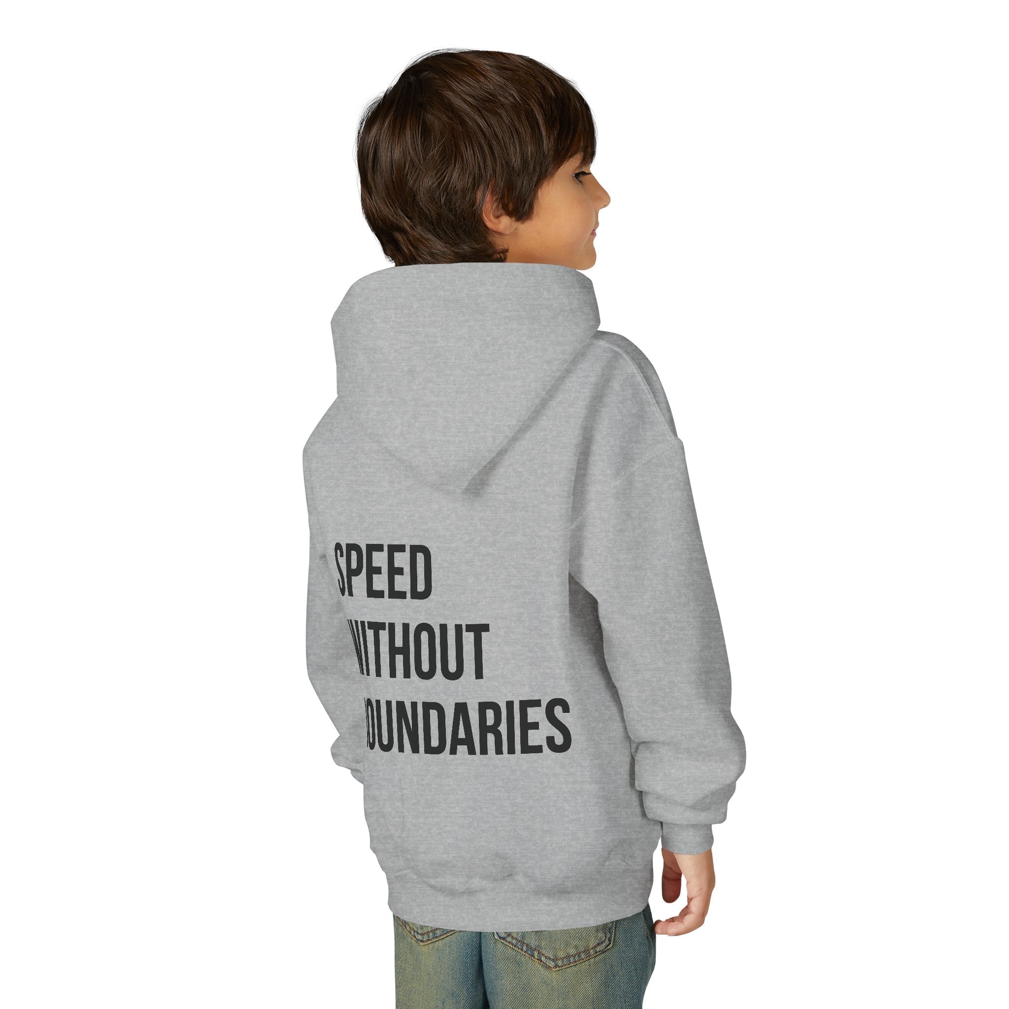 Pro Comfort Unisex Youth Hoodie “Speed Without Boundaries Edition” by Revolution Society - Revolution Society