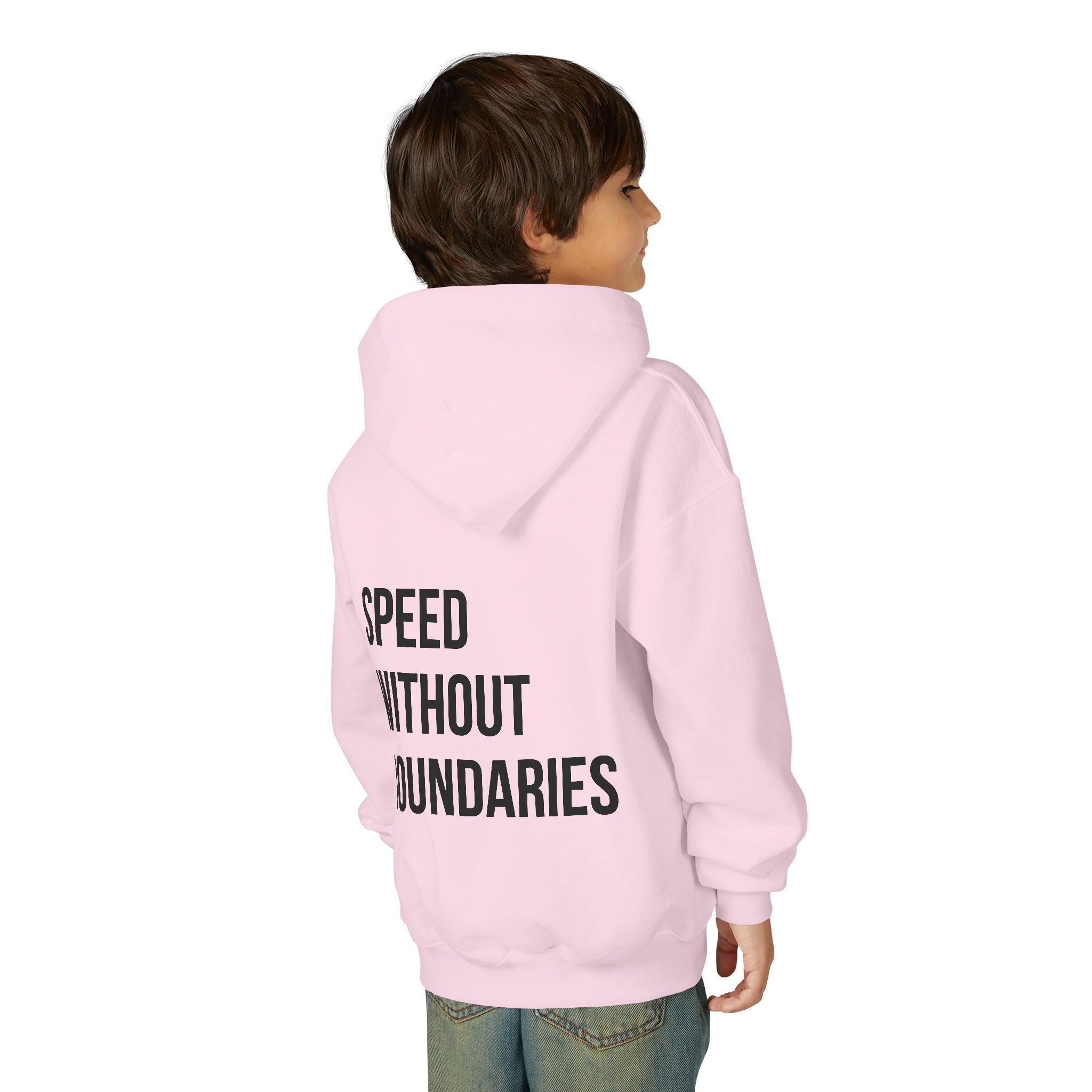 Pro Comfort Unisex Youth Hoodie “Speed Without Boundaries Edition” by Revolution Society - Revolution Society