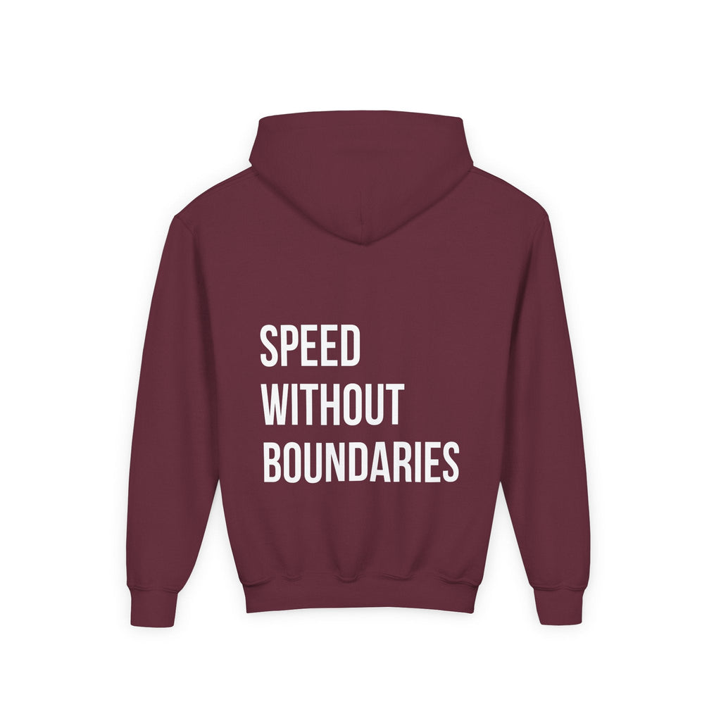 Pro Comfort Unisex Youth Hoodie “Speed Without Boundaries Edition” by Revolution Society - Revolution Society