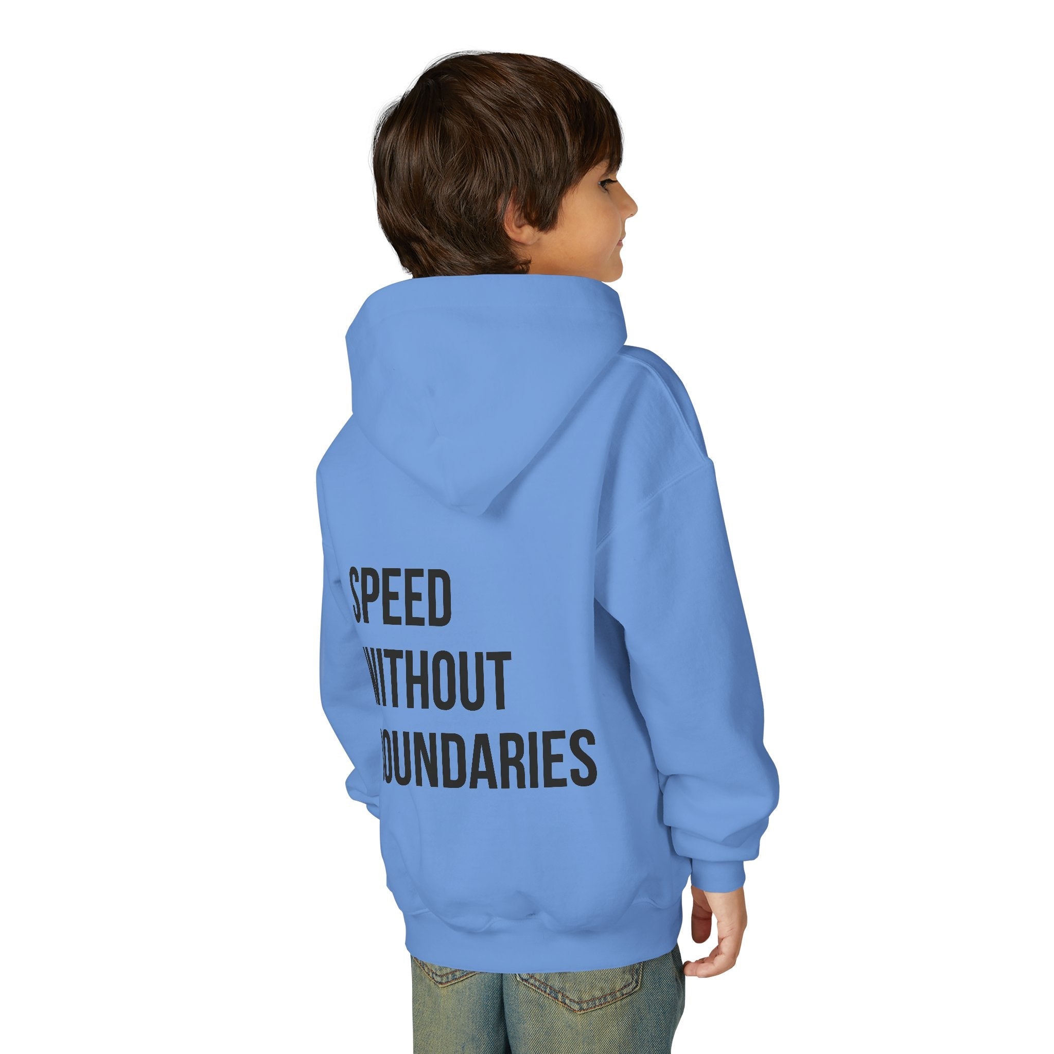 Pro Comfort Unisex Youth Hoodie “Speed Without Boundaries Edition” by Revolution Society - Revolution Society
