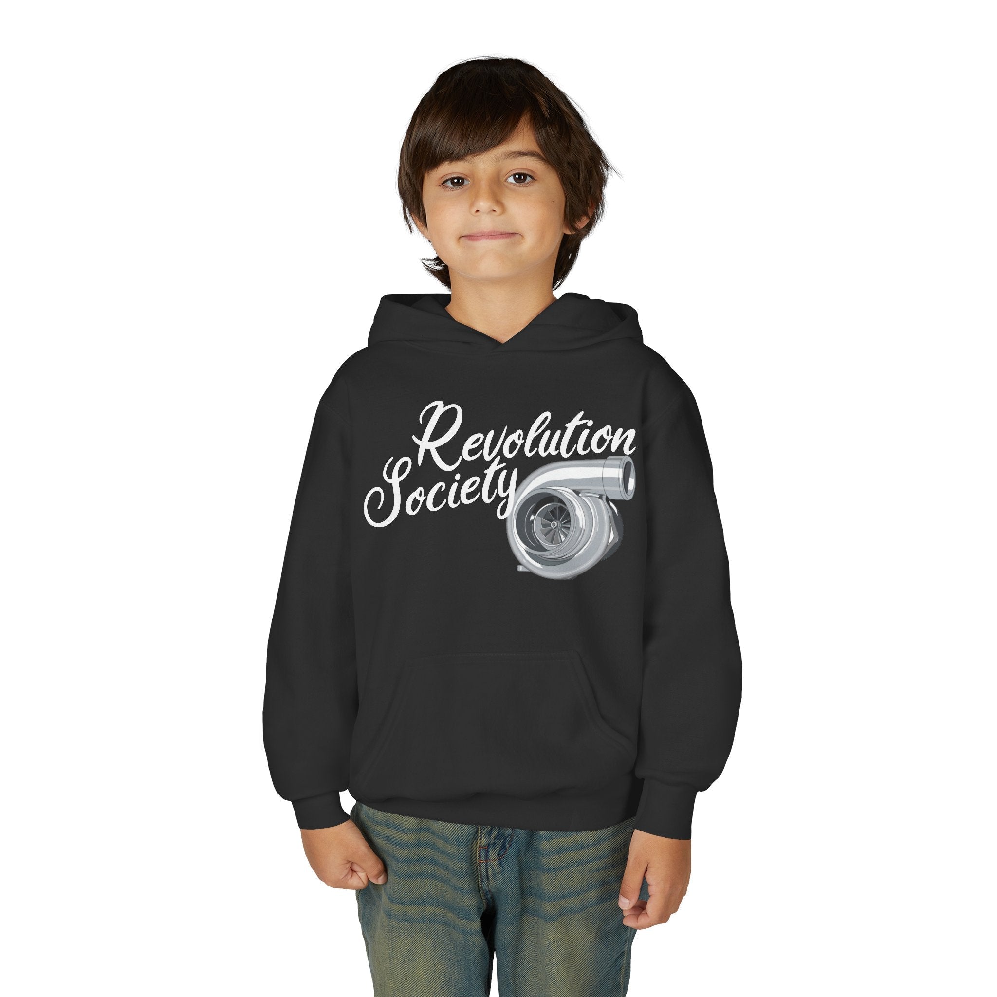 Pro Comfort Unisex Youth Hoodie “Speed Without Boundaries Edition” by Revolution Society - Revolution Society