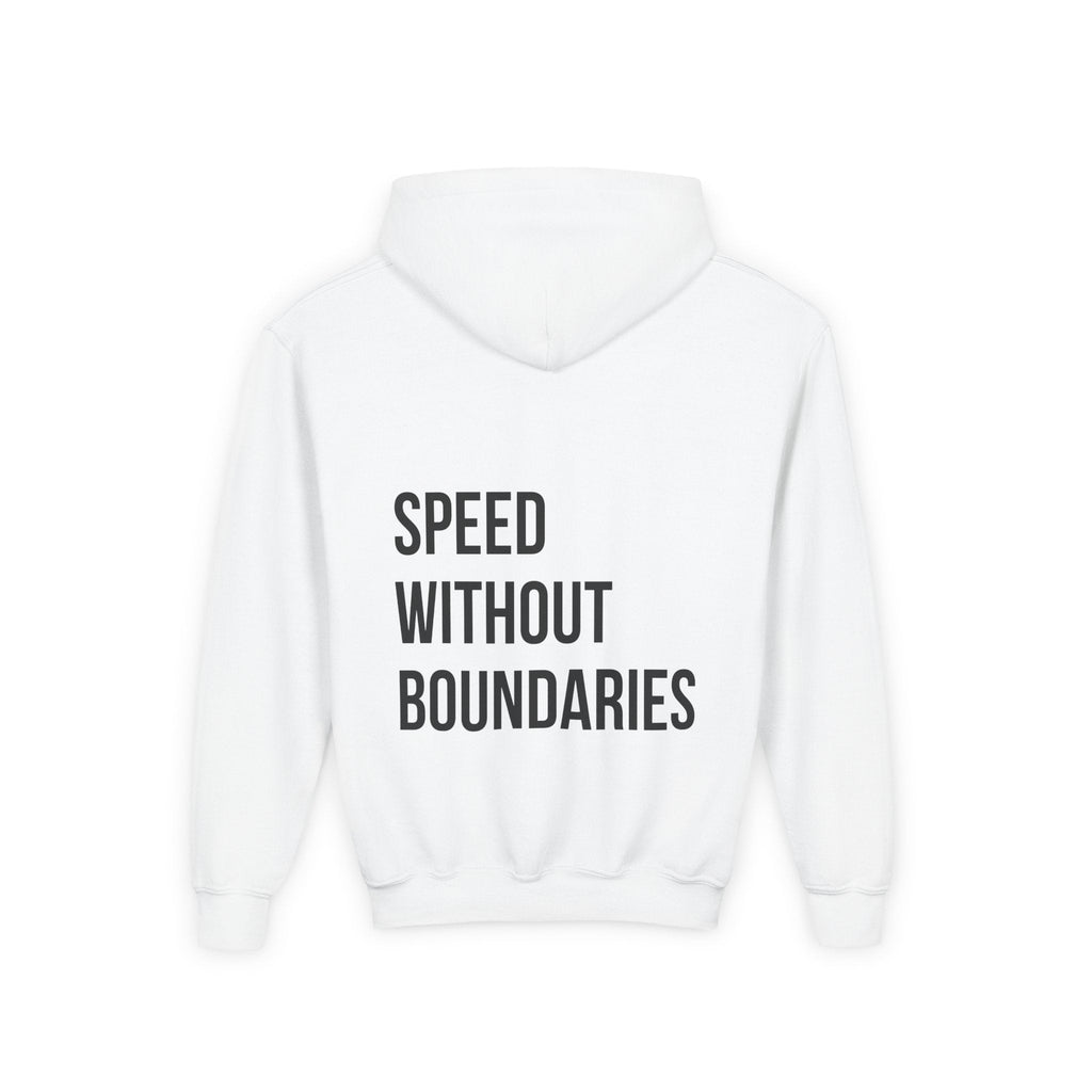 Pro Comfort Unisex Youth Hoodie “Speed Without Boundaries Edition” by Revolution Society - Revolution Society