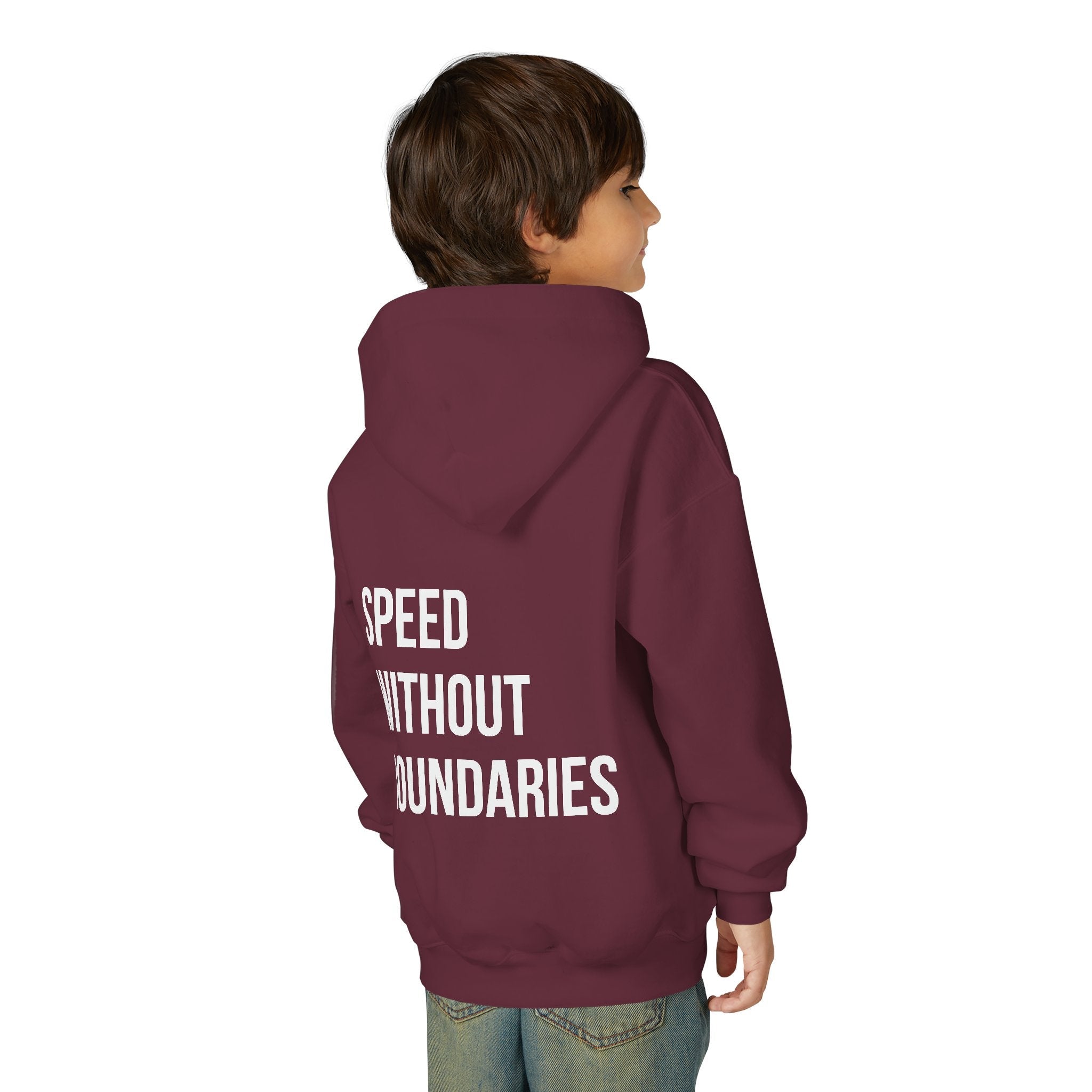 Pro Comfort Unisex Youth Hoodie “Speed Without Boundaries Edition” by Revolution Society - Revolution Society