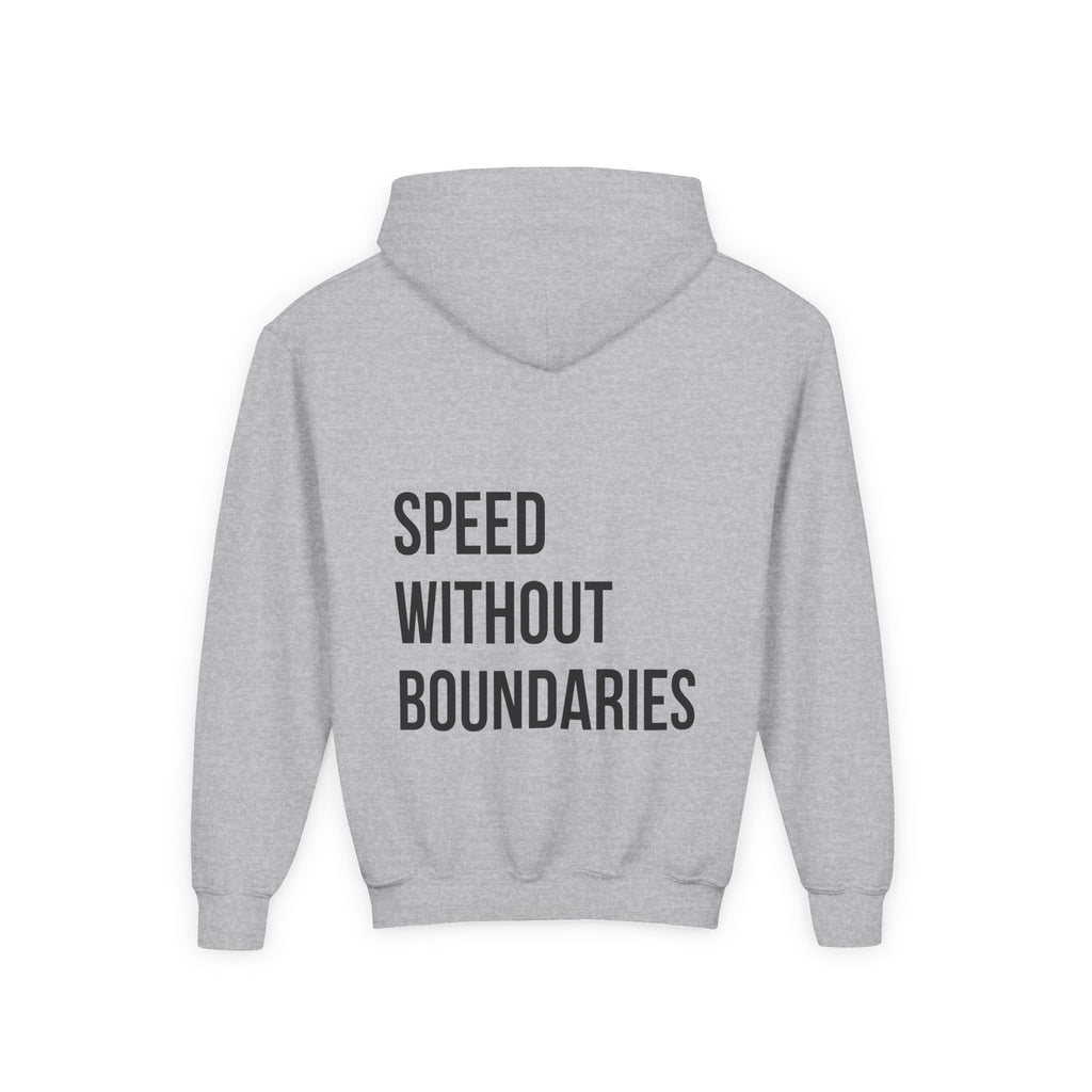 Pro Comfort Unisex Youth Hoodie “Speed Without Boundaries Edition” by Revolution Society - Revolution Society