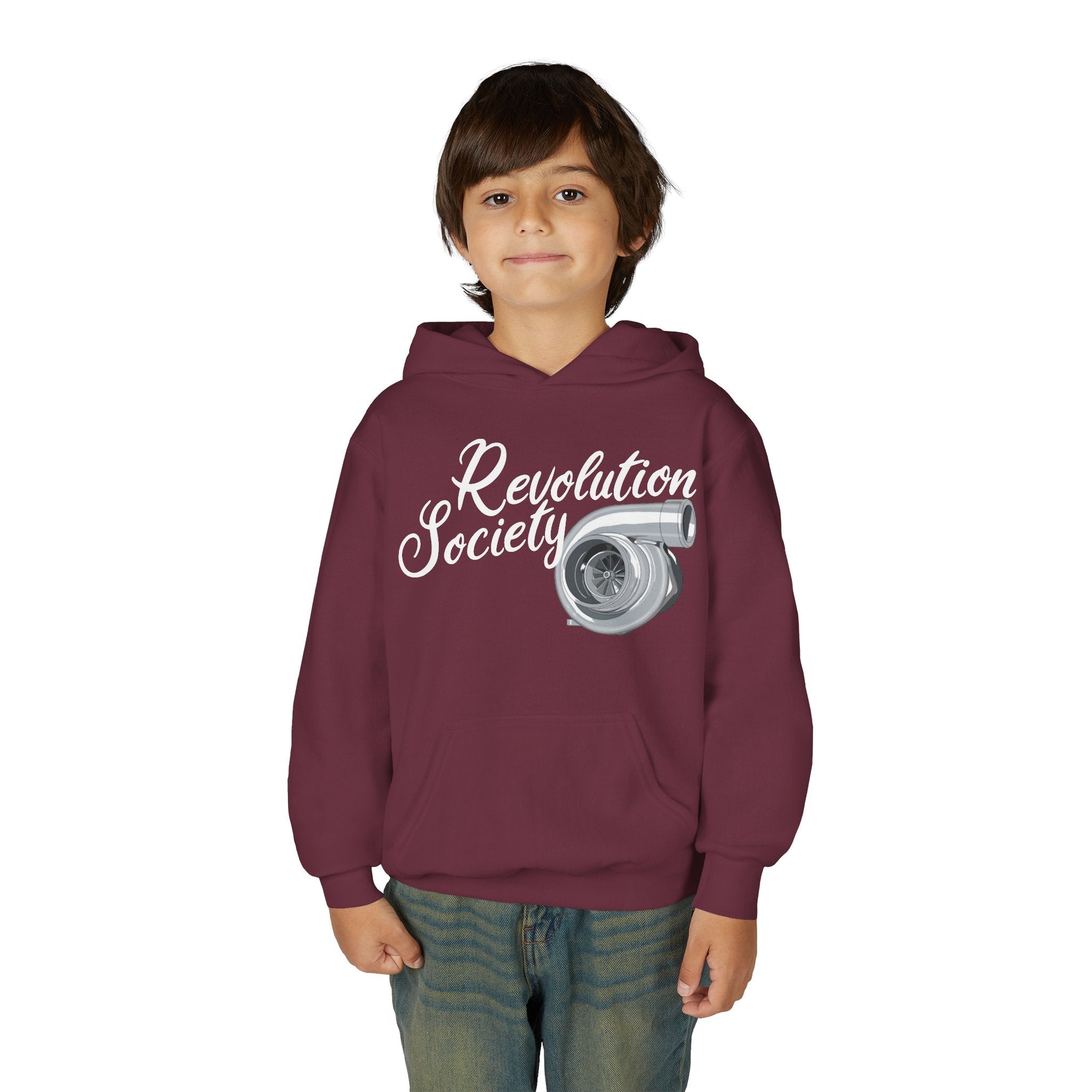Pro Comfort Unisex Youth Hoodie “Speed Without Boundaries Edition” by Revolution Society - Revolution Society