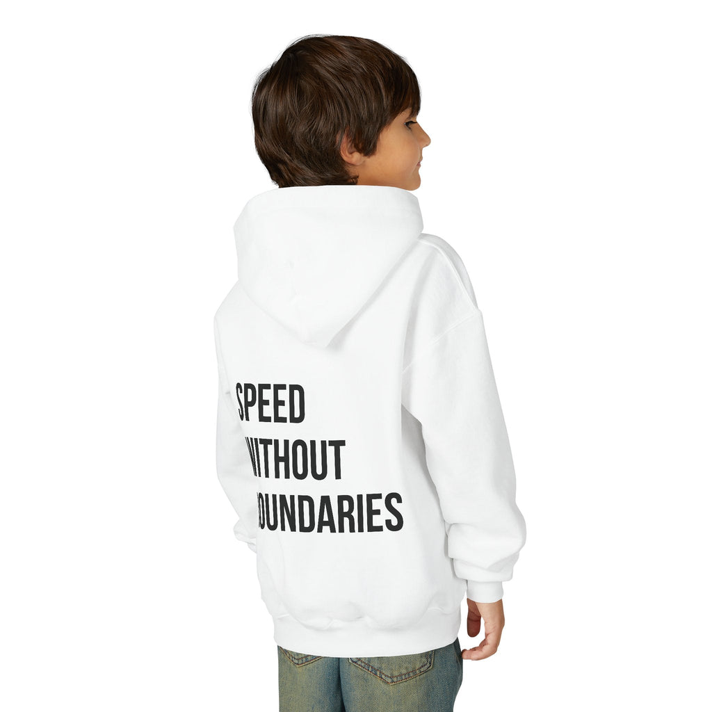 Pro Comfort Unisex Youth Hoodie “Speed Without Boundaries Edition” by Revolution Society - Revolution Society