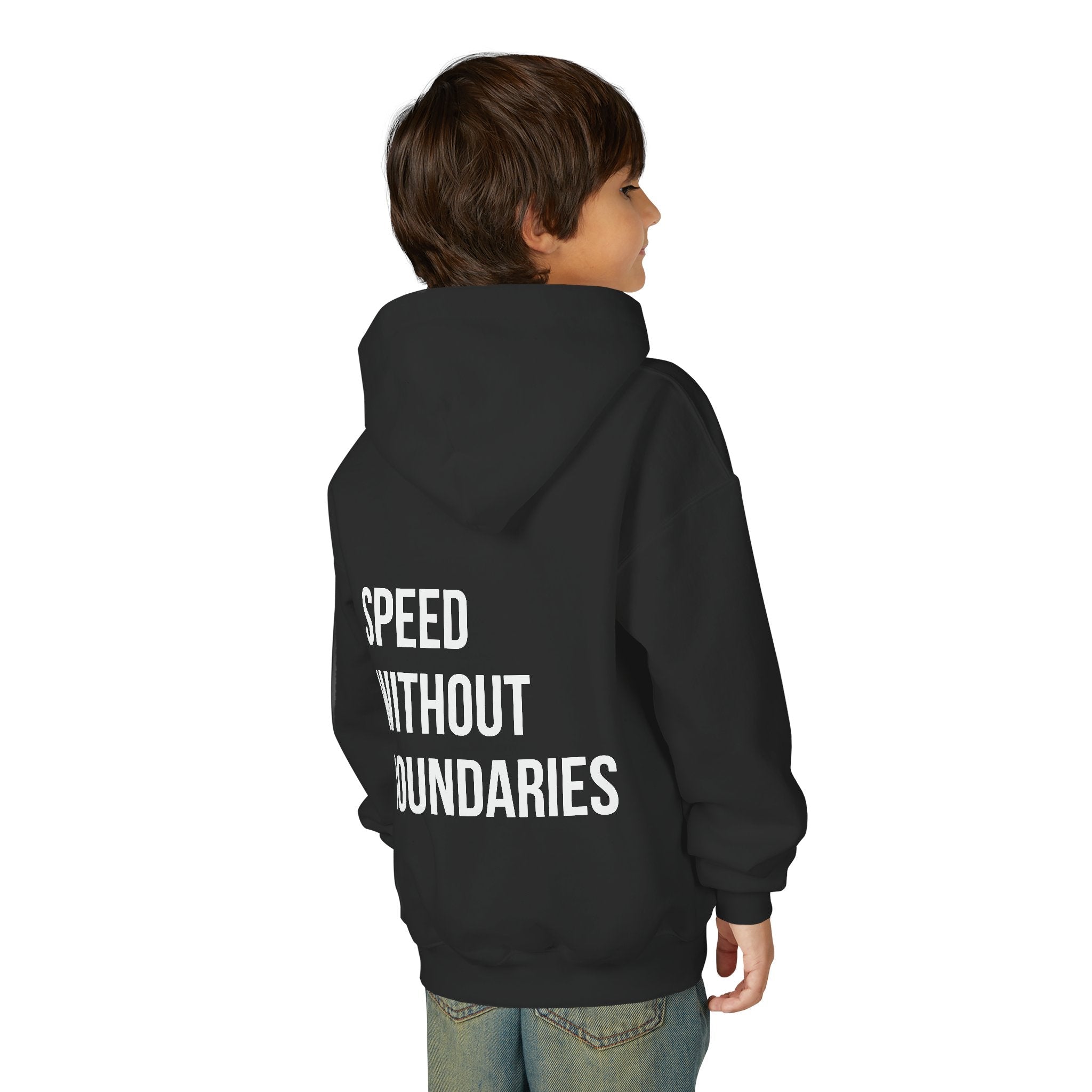 Pro Comfort Unisex Youth Hoodie “Speed Without Boundaries Edition” by Revolution Society - Revolution Society