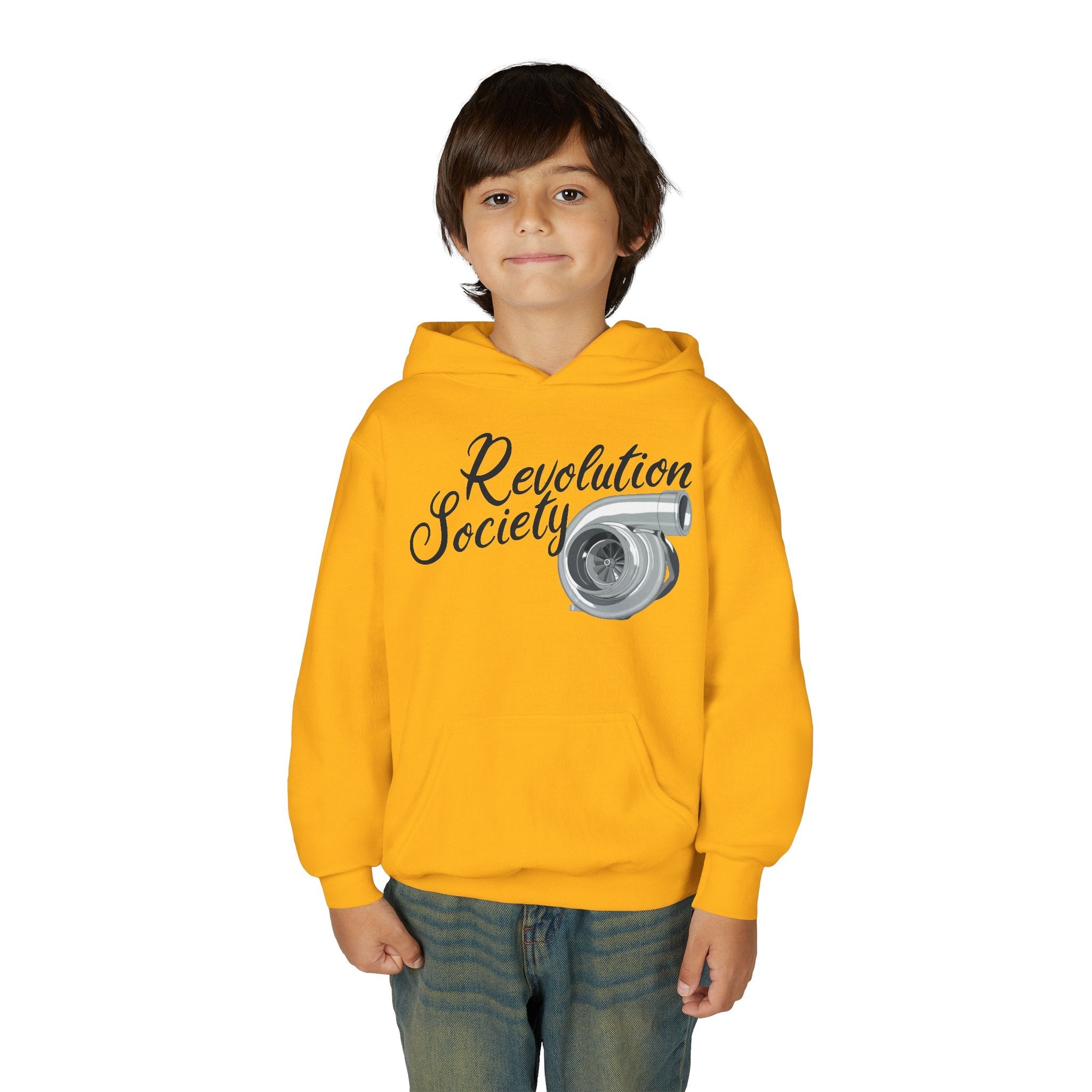 Pro Comfort Unisex Youth Hoodie “Speed Without Boundaries Edition” by Revolution Society - Revolution Society