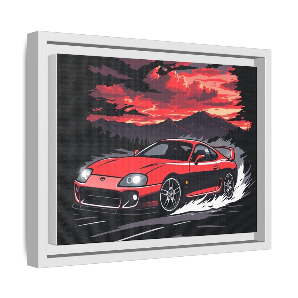 Red Supra Racing Illustration Matte Canvas Framed | Automotive Wall Art - Revolution Society