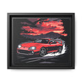 Red Supra Racing Illustration Matte Canvas Framed | Automotive Wall Art - Revolution Society