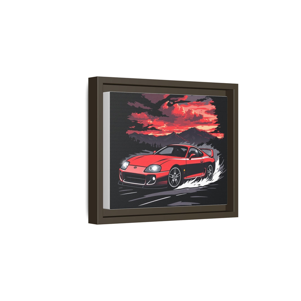 Red Supra Racing Illustration Matte Canvas Framed | Automotive Wall Art - Revolution Society