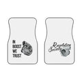 Revolution Society 2x Car Mats "In Boost We Trust" Turbo Logo Front Floor Mats - Revolution Society