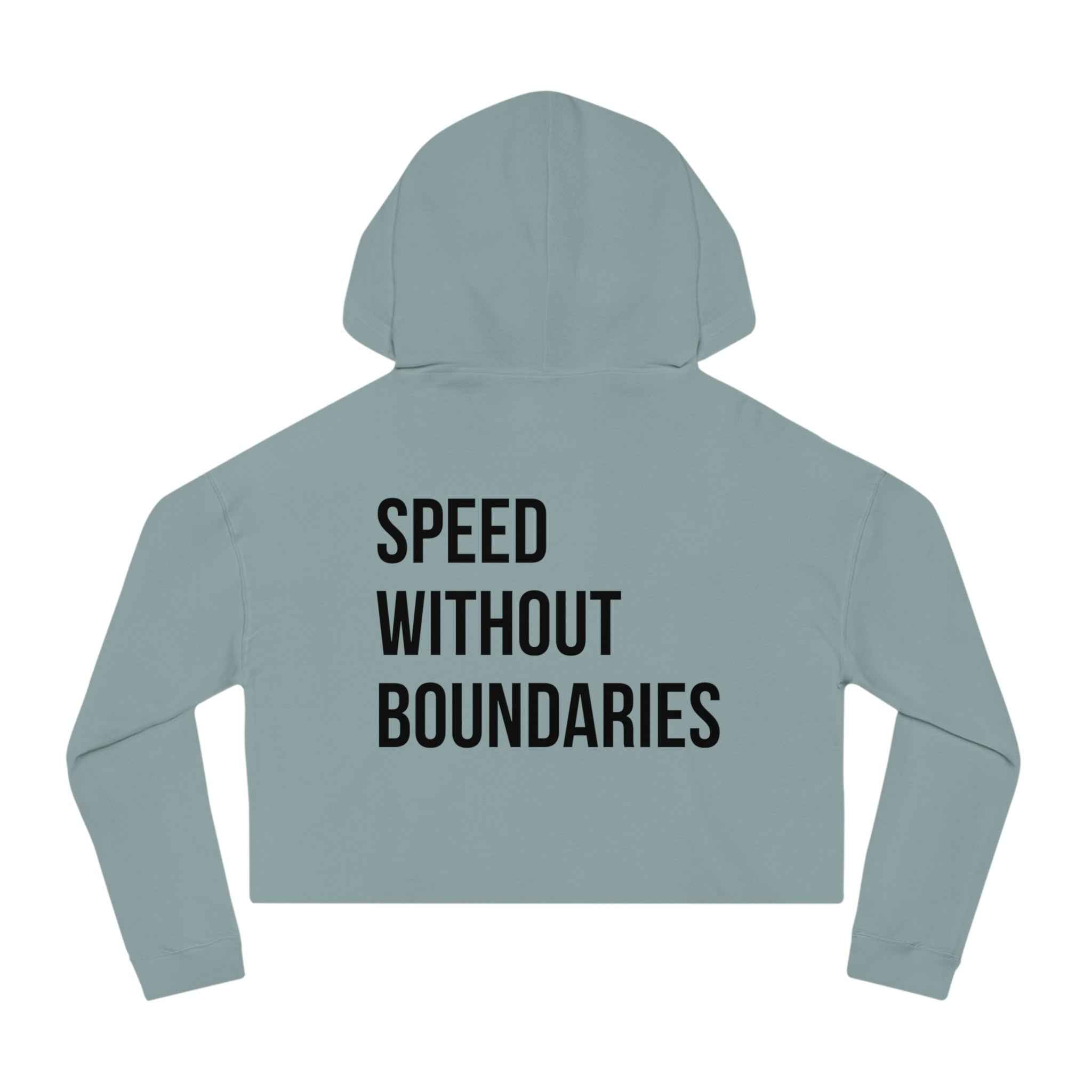 Women’s Cropped Hooded Sweatshirt “Speed Without Boundarie Edition” by Revolution Society - Revolution Society
