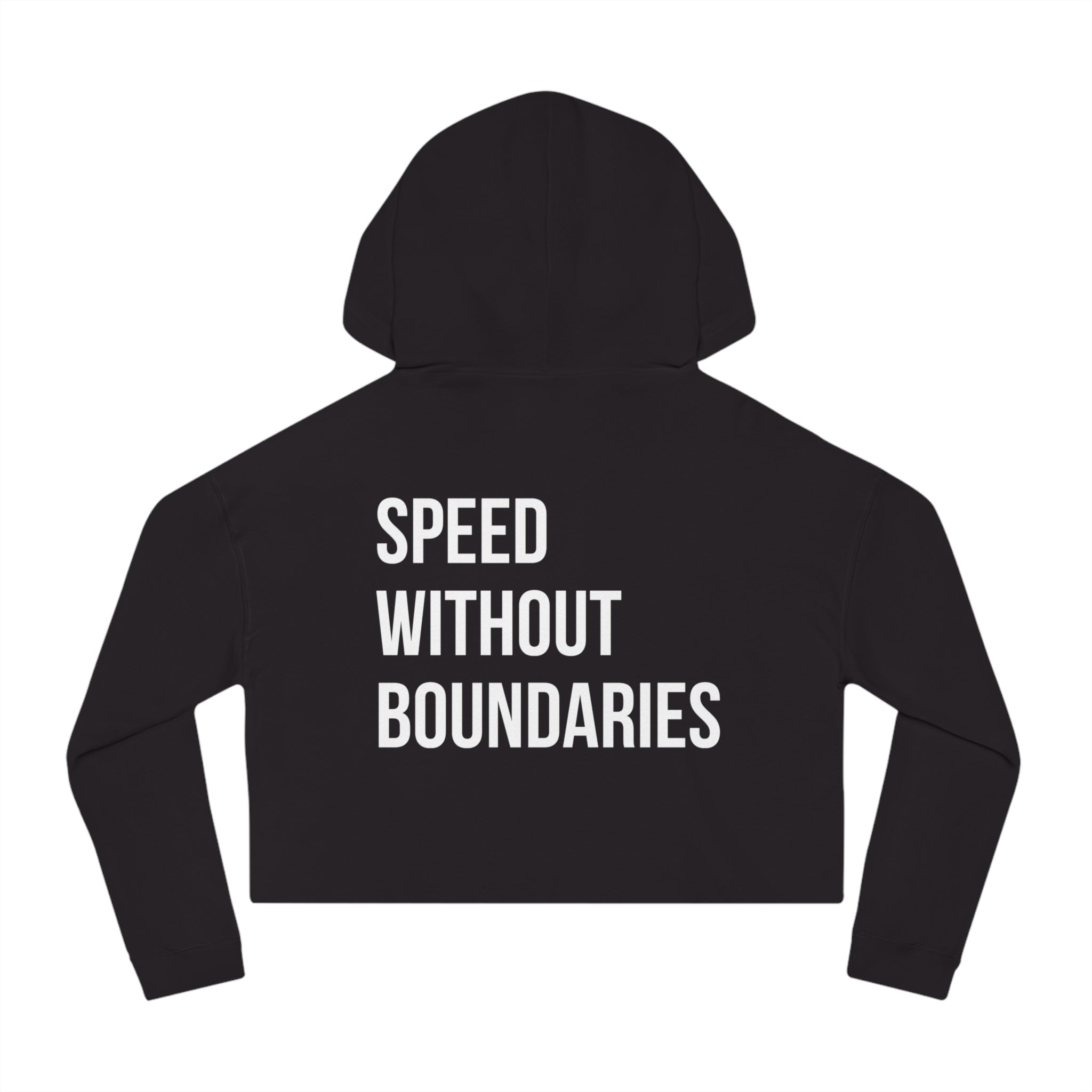 Women’s Cropped Hooded Sweatshirt “Speed Without Boundarie Edition” by Revolution Society - Revolution Society