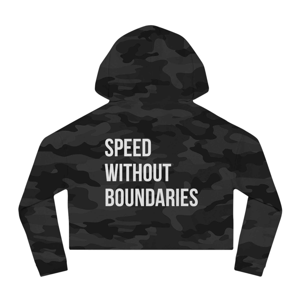 Women’s Cropped Hooded Sweatshirt “Speed Without Boundarie Edition” by Revolution Society - Revolution Society