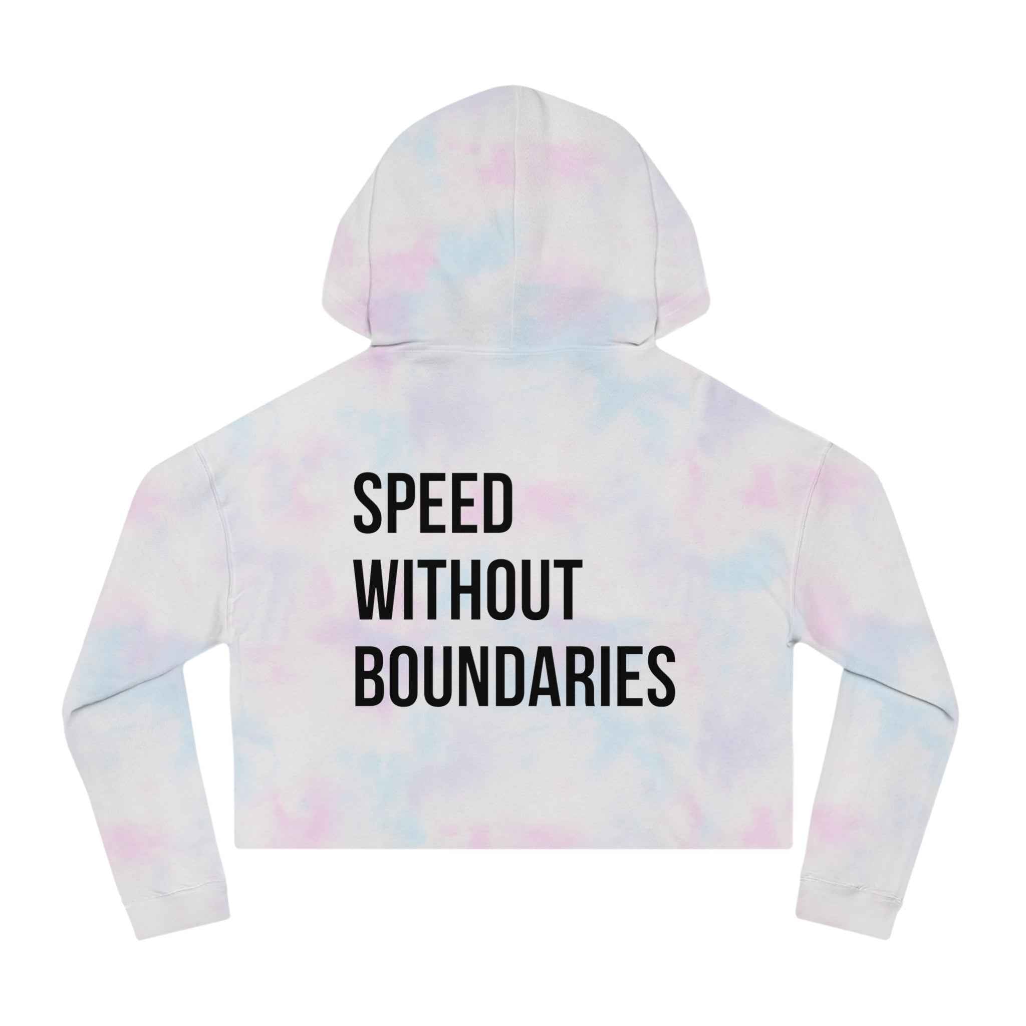 Women’s Cropped Hooded Sweatshirt “Speed Without Boundarie Edition” by Revolution Society - Revolution Society