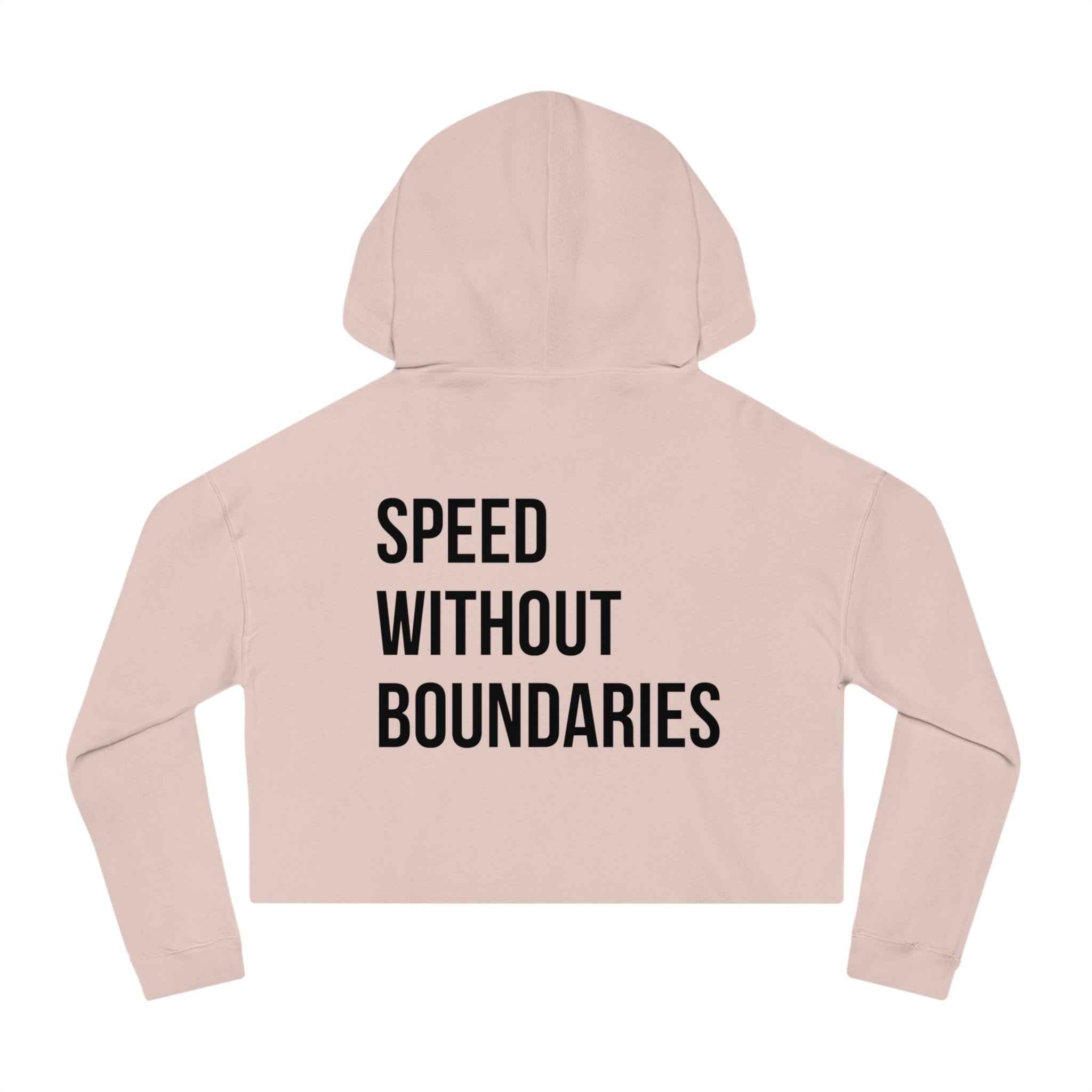 Women’s Cropped Hooded Sweatshirt “Speed Without Boundarie Edition” by Revolution Society - Revolution Society