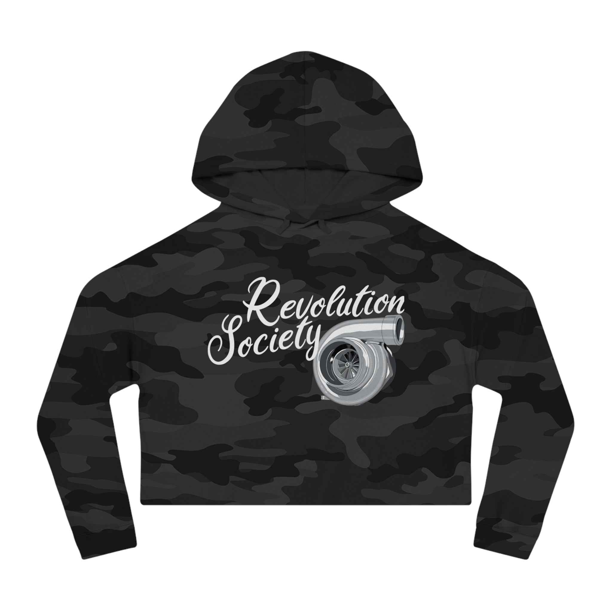 Women’s Cropped Hooded Sweatshirt “Speed Without Boundarie Edition” by Revolution Society