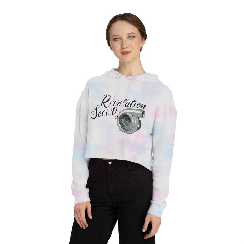 Women’s Cropped Hooded Sweatshirt “Speed Without Boundarie Edition” by Revolution Society - Revolution Society